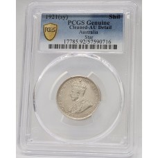 AUSTRALIA 1921 . ONE 1 SHILLING . STAR . PCGS GENUINE
